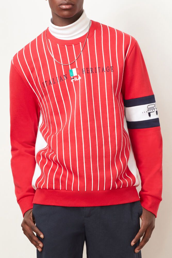 Fila Mikkel Crew Sweatshirt Red - Mens - 61240TKRG